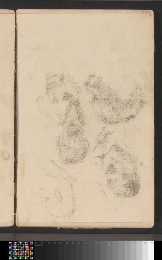 Male Heads, Cast of a Chalk Drawing
