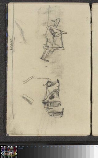 Figures and saddled horses