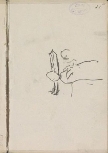 Two figures by a boat