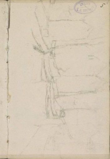 Boats for buildings, cast of a chalk drawing