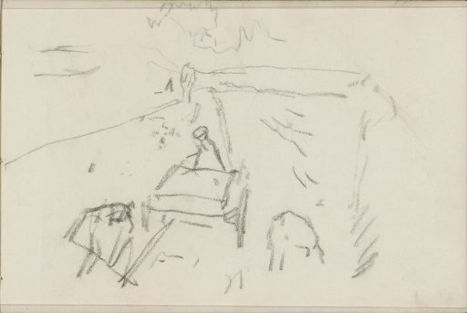 Figures by a cart, possibly in the countryside