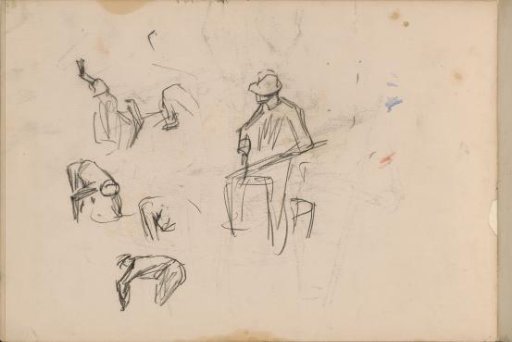 Figure studies, including of a seated man