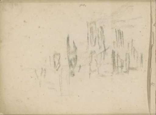 Figures and a Harnessed Horse