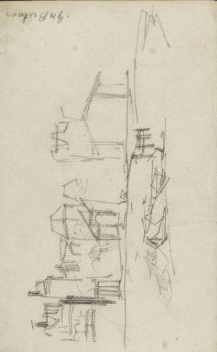 Man's head and a face in Amsterdam with drawbridges