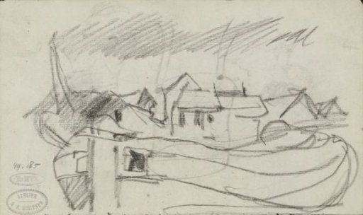 View of Amsterdam with a ship