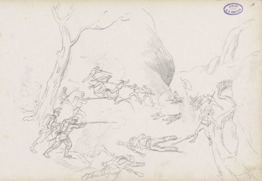 Battle in a mountain pass