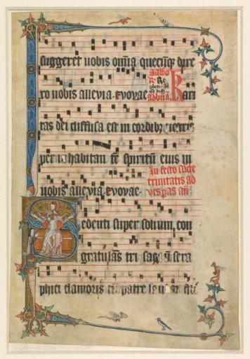 Fragment of an antiphonary: initial S with the Trinity