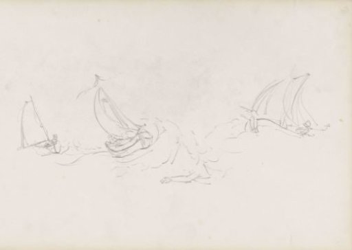 Sailing ships on a stormy sea
