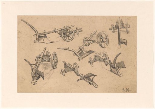 Study sheet with ploughs