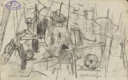 Seated figure in a landscape
