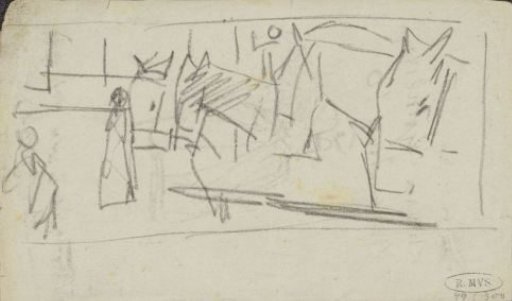 Figures with Tram Horses