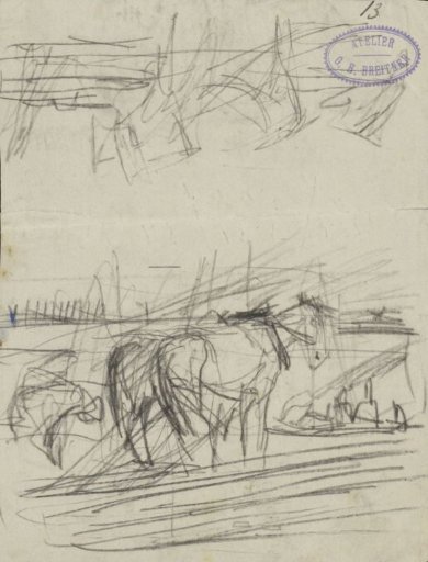 Plough Horses, Possibly at the Water