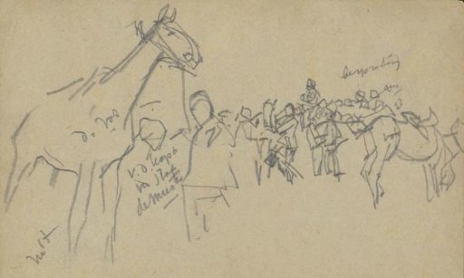 Horses and soldiers, possibly hussars