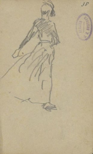 Standing Woman with a Flapping Skirt