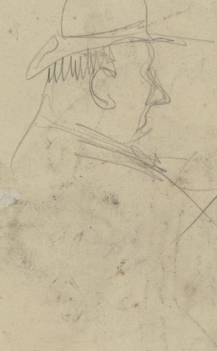Bust of a man with a hat