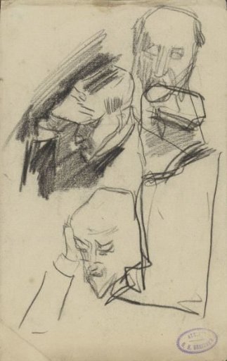 Studies of a man supporting his head with one hand