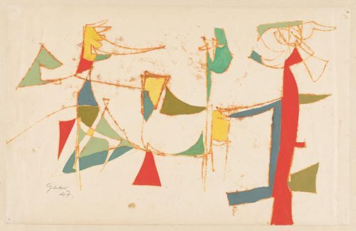 Abstract composition with geometric figures