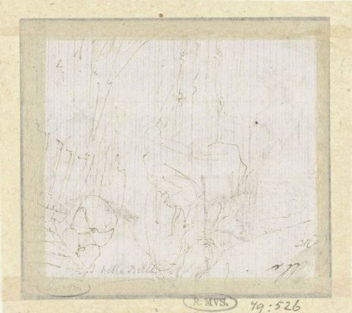 Sketch sheet with two standing figures