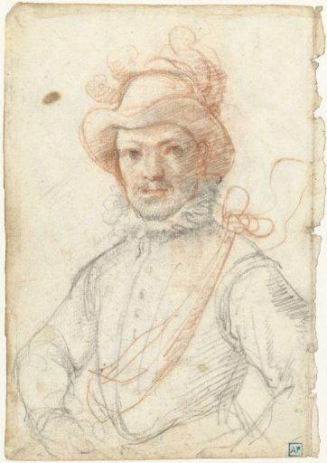 Portrait of a soldier, with a plumed hat