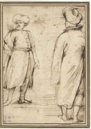 Two standing Oriental figures