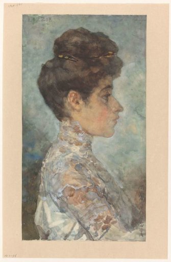 Portrait of Lizzy, in profile to the right