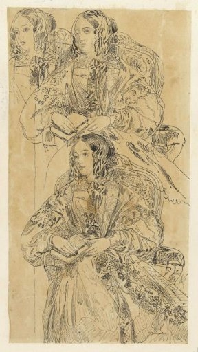 Study sheet with a seated lady