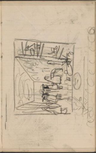 Figures in a covered street