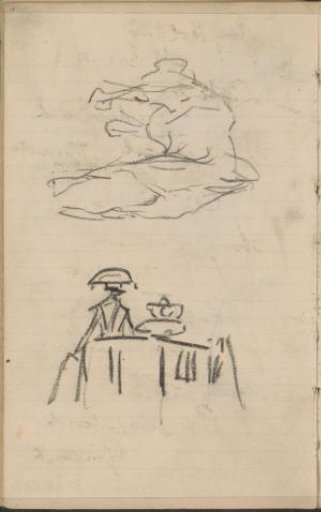 Animal study and woman at a fountain