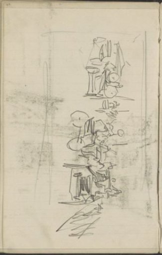 Road with figures in a carriage