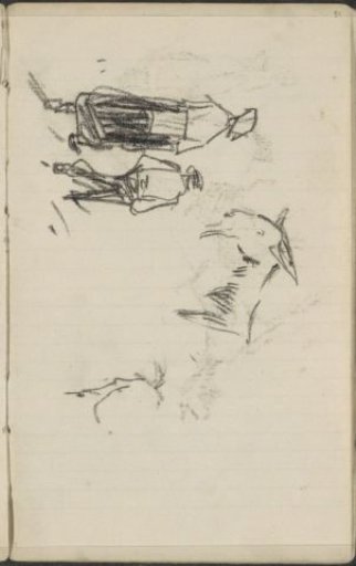 Study sheet, including a goat's head