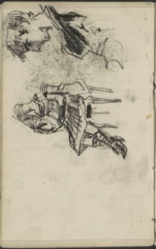 Figure studies, including a woman with a fan