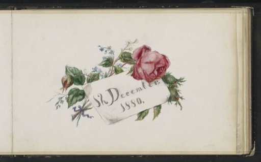 Bouquet with flowers and a sheet of paper