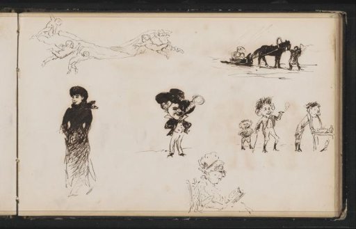 Study sheet, among others with caricatures