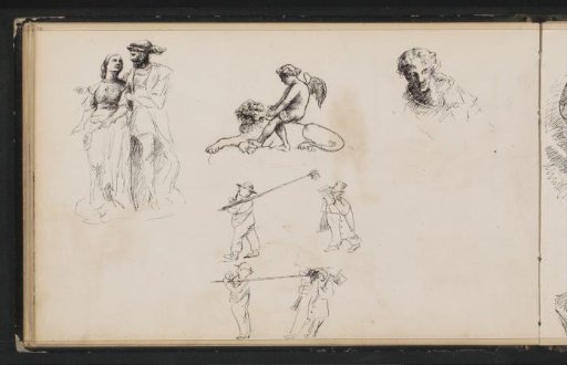 Study sheet, among others with caricatures