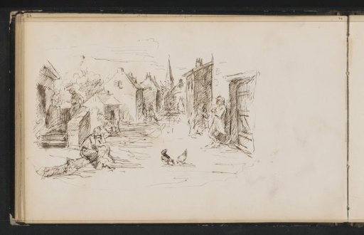 Village street with figures