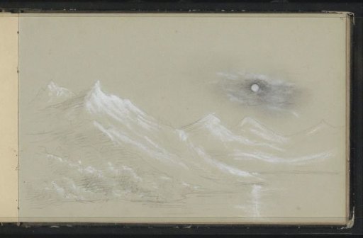Landscape with snow-capped mountain peaks