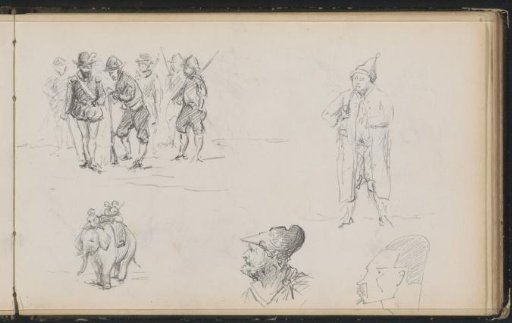 Study sheet, among others with soldiers