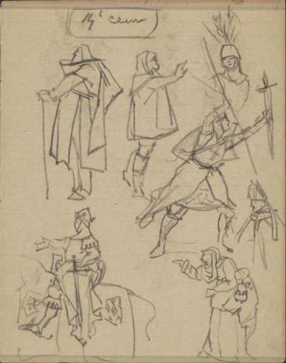 Figures in fourteenth-century costume