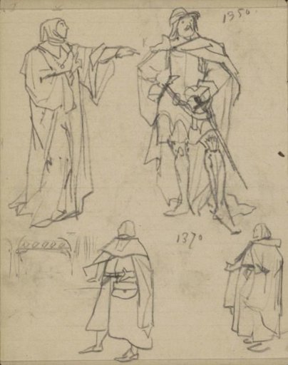 Figures in costumes from 1350 and 1370