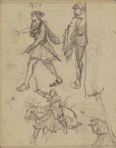 Figures in costumes from 1450–1470
