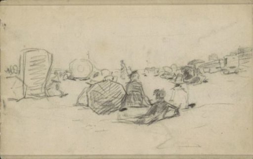 Recreational figures on the beach