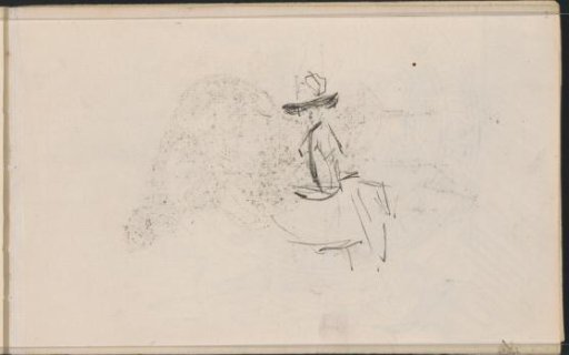 Seated woman with a hat