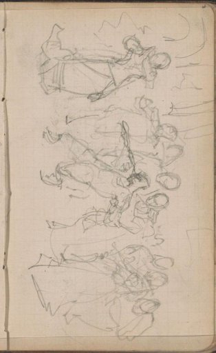 Figures around a staggering man