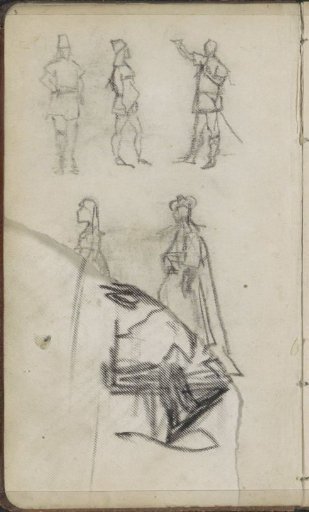 Figure studies of a soldier and a young lady
