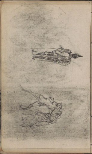 Figure studies, including a knight in armor