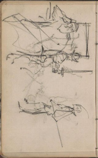 Figure studies, including a man with a sword