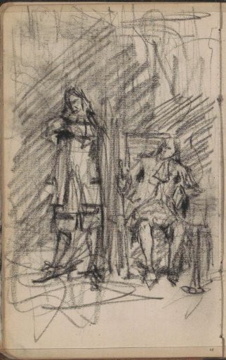 Standing and seated man