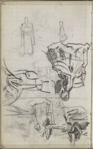 Figure studies, among others a seated woman