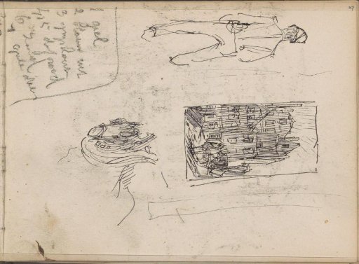 Study sheet, including a horse's head