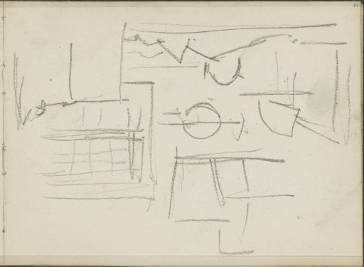 Study Sheet, Among Other Things Depicting a Chair and Window